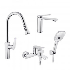 Набор змішувачів Kroner Makon-C060 + змішувач Makon-C030-T+ змішувач Makon-C010 (KRC060C030TC010) Вишневе