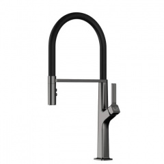 Змішувач для кухні з гнучким виливом Nett GG-56 графіт Фастів