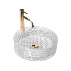 Умивальник Rea Cristal 35,5x35,5, прозорий (REA-U9670) Долина