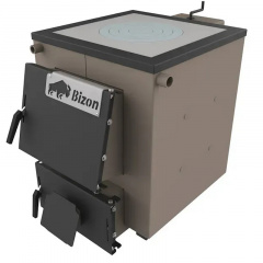 Твердопаливний котел тривалого горіння Bizon М-180П 18 кВт із плитою + комплект автоматики Київ