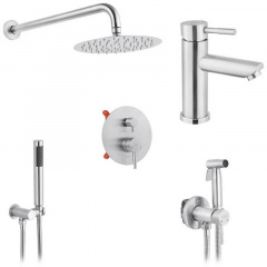 Душевая система 3 в 1 Kroner Edelstahl Klassisch-ESG082 + смеситель Edelstahl Klassisch-ESG010 + Edelstahl Klassisch-ESG053 (KRKESG082ESG010ESG053) Каменское