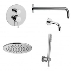 Душова система Paffoni прихованого монтажу хром (KIT LIG019CR B) Веселе