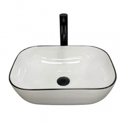 Раковина накладна VBI RAVENNA WHITE BLACK EDGE VBI-011224 Шепетівка