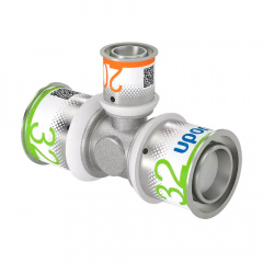 Трійник редукційний Uponor S-Press PLUS латунний 32-20-32 (1070581) Вишневое
