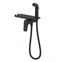 Набір для гігієнічного душу прихованого монтажу зі змішувачем Imprese Perla чорний матовий (f03708010CA) Городок