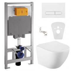 Інсталяція для унітазу Volle Master 4 в 1 + унітаз Volle Amadeus 2.0 vortice з сидінням Slim soft-close + клавіша білий (1313.001000+141515) Новояворівськ