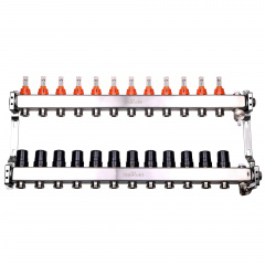 Колектор для теплої підлоги Termojet TJ-W-12 з витратомірами Бровары