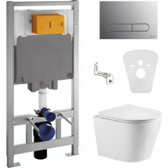 Інсталяція для унітазу Volle Master 4 в 1 + унітаз Imprese Dobry Twist з сидінням Slim soft-close + клавіша хром (c06802203+141515) Токмак