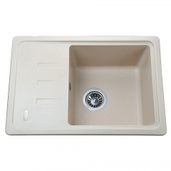 Гранітна мийка Globus Lux MONO 620х435, слонова кiстка Кременец