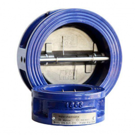 Клапан зворотний міжфланцевий Walver Ду 80 двохпелюстковий підпружинний стулки