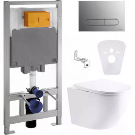 Інсталяція для унітазу Volle Master 4 в 1 + унітаз Imprese Imprese Rozkos Twist з сидінням Slim soft-close + клавіша хром (c06310103+212010)