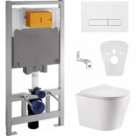 Інсталяція для унітазу Volle Master 4 в 1 + унітаз Imprese Dobry Twist з сидінням Slim soft-close + клавіша білий (c06802203+141919)