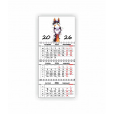 Квартальный настенный календарь Vivay 2026 Год лошади 30x65 см Разноцветный (hub_fcma9q)