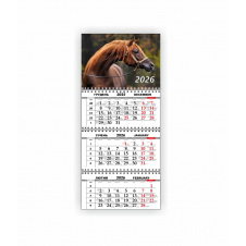 Квартальный настенный календарь Vivay 2026 Год лошади 30x65 см Разноцветный (hub_7cb9xv)