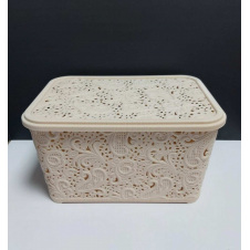 Корзина для хранения бытовых вещей Elif Plastik Ажур 7,5 л Кремовый