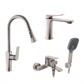 Набір змішувачів Kroner Makon-GRP060 + змішувач Makon-GRP030-T + змішувач Makon-GRP010