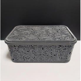 Корзина для хранения бытовых вещей Elif Plastik Ажур 4,7 л Серый