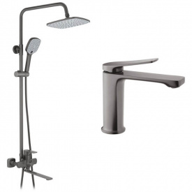 Набор 2 в 1 душова система Kroner Armada-GRP067 + змішувач Makon-GRP010