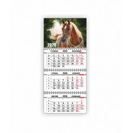 Квартальний настінний календар Vivay 2026 Рік коня 30x65 см Різнокольоровий (hub_ed3owp)