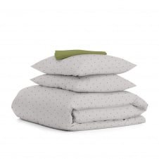 Євро постільна білизна Mini Dots COSAS Бежевий 200х220 см