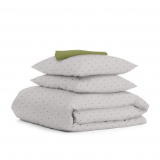 Двоспальна постільна білизна Mini Dots COSAS Бежевий 180х220 см