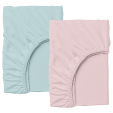 Набір простирадла на резинці COSAS ROSE / BLUE Ранфорс 140х200х20 см 2 шт Блакитний/Рожевий