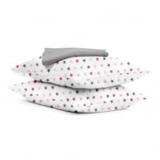 Набор наволочки и простыни COSAS ROSE GREY STARS & SHADOW Ранфорс 160х200 см Розовый