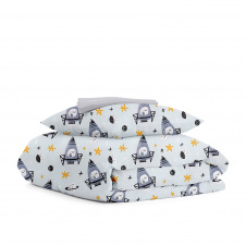 Підліткова постіль з простирадлом на гумці Space Cs1 COSAS сірий 160х220 см