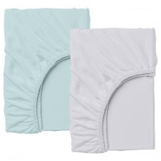 Набір простирадла на резинці COSAS GREY / BLUE Ранфорс 160х200х20 см 2 шт Блакитний/Сірий