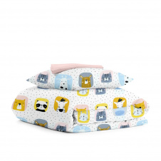 Підліткова постіль з простирадлом на гумці ROSE ANIMALS COSAS Білий 155х215 см