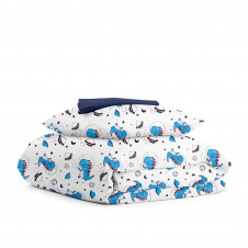 Підліткова постіль з простирадлом на гумці SPACE DINO CS1 COSAS Блакитний 155х215 см