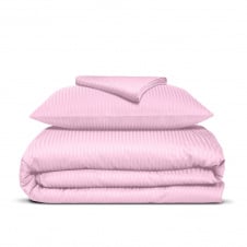 Підліткова постіль сатин з простирадлом на гумці BUBBLE Cosas рожевий 160х220 см