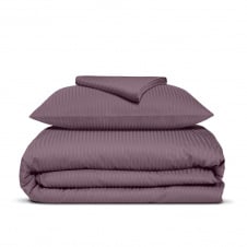 Підліткова постіль сатин з простирадлом на гумці AURORA CS2 Cosas Баклажан 160х220 см