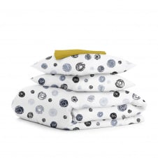 Євро постіль з простирадлом на гумці Yarn Balls CS5 COSAS сірий 200х220 см