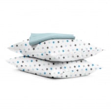 Набір наволочки і простирадло COSAS BLUE GREY STARS & SKYEY CS1 Ранфорс 160х200 см Блакитний