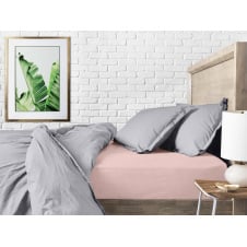 Простирадло на резинці COSAS ROSE DOTS Ранфорс 140х200х20 см Рожевий