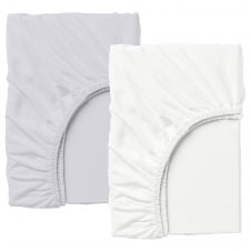 Набор Простыня на резинке COSAS WHITE/GREY Ранфорс 90х200х20 см 2 шт Серый/Белый