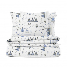 Півтораспальний комплект без простирадла COSAS DREAM WIGWAMS Ранфорс 160х220 см Блакитний