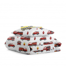 Дитячий комплект COSAS FIRE TRUCK Ранфорс 110х140 см Червоний