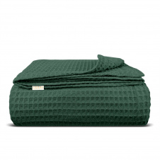 Плед-покривало вафельне COSAS 230х240 см Basil Greek Waffle Смарагдовий