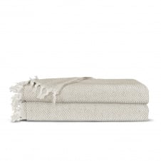 Плед бавовняний COSAS TWISTY 200х230 см Пісочний