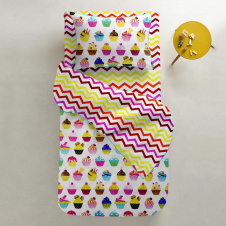 Дитяче простирадло COSAS RED ZIGZAG Ранфорс 60х120х12 см Різнокольоровий