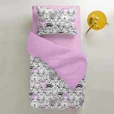 Простирадло півтораспальне COSAS ROSE DOTS Ранфорс 155х240 см Рожевий