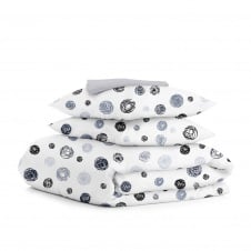 Полуторна постіль з простирадлом на гумці Yarn Balls COSAS сірий 160х220 см