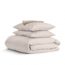 Двоспальна постіль з простирадлом на гумці Ivory CS2 COSAS Капучино 180х220 см