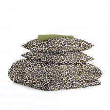 Євро постіль з простирадлом на гумці Leopard CS1 COSAS Бежевий 200х220 см