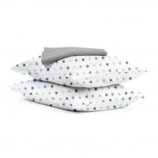 Набір наволочки і простирадло COSAS BLUE GREY STARS & SHADOW Ранфорс 160х200 см Блакитний