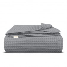 Плед-покривало вафельне COSAS 200х220 см Shadow Greek Waffle Графітовий