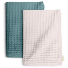 Вафельные полотенца COSAS Cecilia Greek Waffle Бирюзово-молочный 2 шт