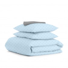 Семейный комплект постельного белья Mini Dots CS11 COSAS Голубой 2х160х220 см